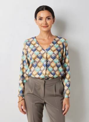 Tricou mâneci lungi mâneci lungi albastru TINTA STYLE femeie