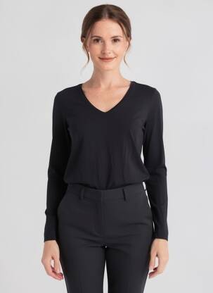 Tricou mâneci lungi mâneci lungi negru ZILCH femeie