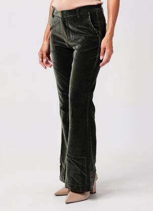 Pantalon evazat elasticitate mărime normală verde STORIATIPIC femeie