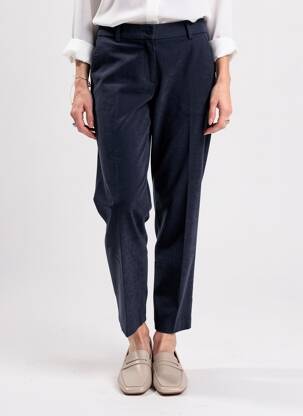 Pantalon chino închidere cu fermoar sub clapetă cu nasturi talie înaltă albastru BARILOCHE femeie