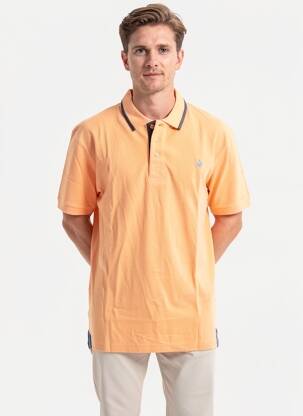 Polo croială cambrată mâneci scurte portocalie HARPER&FLINT bărbat