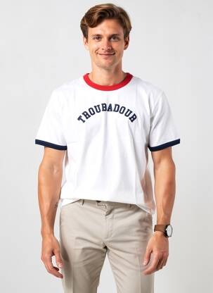 Tricou croială dreaptă mâneci scurte alb LE VIEUX GAULOIS bărbat