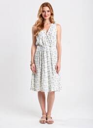 Rochie midi fără mâneci fără mâneci alb C'EST BEAU LA VIE femme