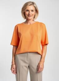 Top croială cambrată mâneci 3/4 portocaliu GRIFFON femme