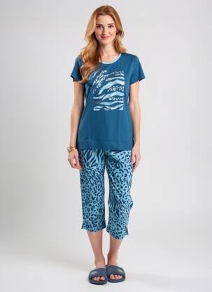 Pijama mâneci scurte albastru MASSANA femme