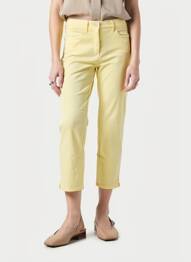 Pantalon 7/8 elasticitate mărime normală galben TONI femme