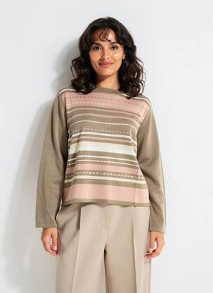 Pulover croială cambrată mâneci lungi verde DIANE LAURY femeie