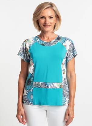 Tricou elasticitate mâneci scurte albastru JEAN DELFIN femeie