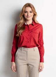 Cămașă croială cambrată mâneci lungi roșu C'EST BEAU LA VIE femme