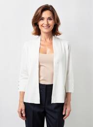 Vestă cu mâneci lungi mâneci 3/4 bej CONCEPT K femme