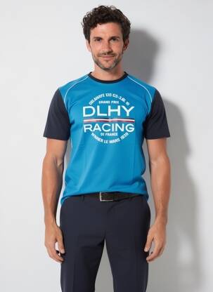 Tricou croială cambrată albastru DELAHAYE bărbat