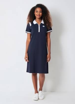 Rochie midi mâneci scurte mâneci scurte albastru DELAHAYE femeie