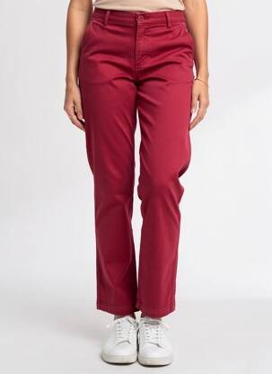 Pantalon chino țesătură poplin mărime normală roșu C'EST BEAU LA VIE femeie