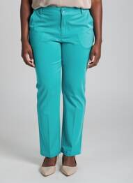 Pantalon chino închidere cu fermoar sub clapetă cu nasturi mărime normală albastru LEMON DRESS femme