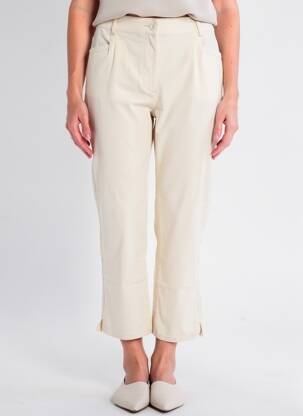 Pantalon 7/8 țesătură poplin mărime normală bej DIANE LAURY femeie