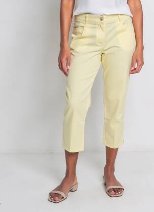 Pantalon 7/8 țesătură poplin mărime normală galben DIANE LAURY femeie