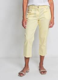 Pantalon 7/8 țesătură poplin mărime normală galben DIANE LAURY femme
