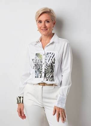 Cămașă croială cambrată mâneci lungi alb JUST WHITE femeie