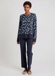 Pulover guler rotund mâneci lungi albastru BETTY BARCLAY femme
