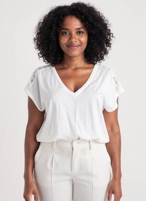 Top mâneci scurte mâneci scurte alb MISE AU GREEN femme