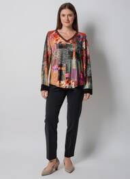 Tricou mâneci lungi mâneci lungi negru TINTA femme