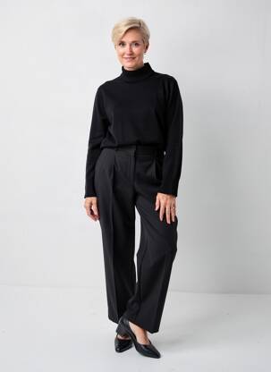 Pulover elasticitate mâneci lungi negru FRANK WALDER femeie