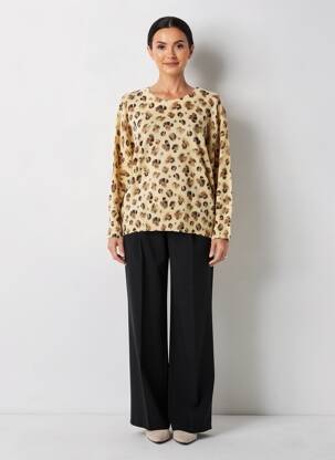 Pulover elasticitate mâneci lungi bej ESCORPION femeie