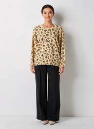 Pulover elasticitate mâneci lungi bej ESCORPION femeie