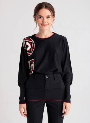 Pulover elasticitate mâneci lungi negru ESCORPION femeie
