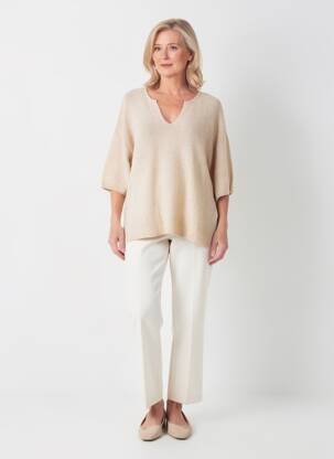 Pulover croială dreaptă mâneci 3/4 bej GERRY WEBER femeie