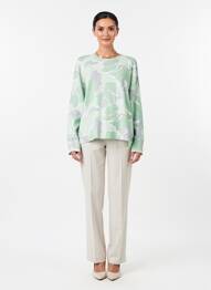Pulover guler rotund mâneci lungi verde ESCORPION femme