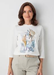 Top guler rotund mâneci lungi alb GERRY WEBER femme