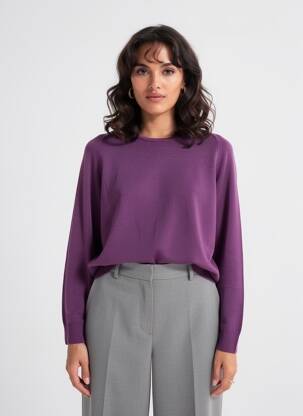 Pulover croială dreaptă mâneci lungi violet ESCORPION femeie
