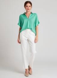 Polo croială dreaptă mâneci scurte verde ESCORPION femme