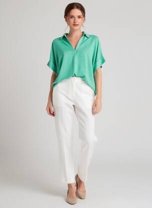 Polo croială dreaptă mâneci scurte verde ESCORPION femme