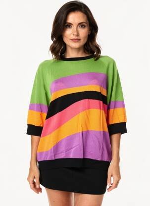 Pulover elasticitate mâneci scurte verde ESCORPION femeie