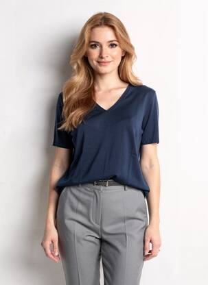 Tricou croială dreaptă mâneci scurte albastru ESCORPION femeie