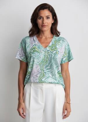 Tricou imprimeu fantezie mâneci scurte verde ESCORPION femeie