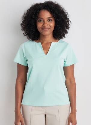 Tricou guler în v mâneci scurte verde ESCORPION femeie