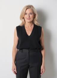 Top elasticitate mâneci scurte negru FRANK WALDER femme
