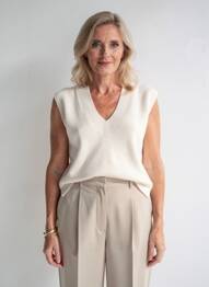 Top elasticitate mâneci scurte bej FRANK WALDER femme