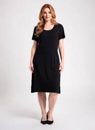 Rochie midi mâneci scurte mâneci scurte negru ESCORPION femme