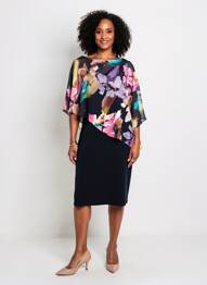 Rochie midi mâneci 3/4 mâneci 3/4 albastru JOSEPH RIBKOFF femme