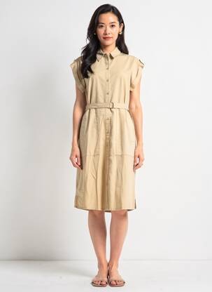 Rochie midi mâneci scurte mâneci scurte bej GERRY WEBER femeie
