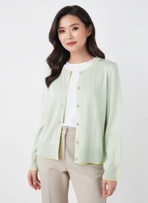 Vestă cu mâneci lungi guler rotund verde GERRY WEBER femeie