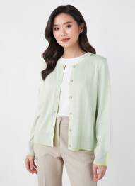 Vestă cu mâneci lungi strânsă pe partea de jos verde GERRY WEBER femme
