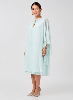 Rochie midi croială fluidă mâneci 3/4 albastru JOSEPH RIBKOFF femeie