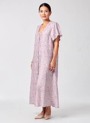 Rochie lungă mâneci scurte mâneci scurte roșu ARMOR LUX femeie