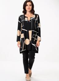 Tunică mâneci lungi guler în v negru JOSEPH RIBKOFF femme