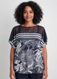 Tricou croială dreaptă mâneci scurte albastru JOSEPH RIBKOFF femme